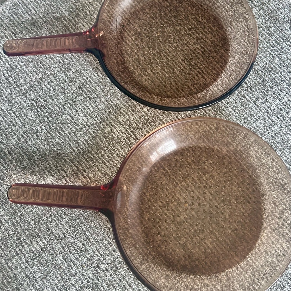 corning visions Frying Pan Set - amber glass
